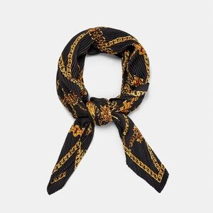 Zara Black and Gold Chain Design Scarf